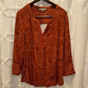 Daniel Rainn Terracotta Paisley Tunic